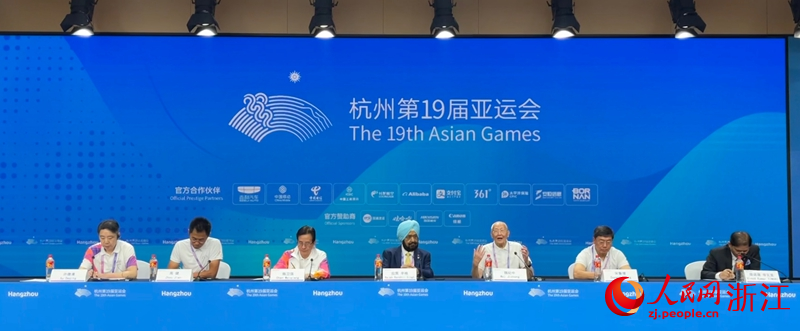 亞奧理事會與杭州亞組委媒體吹風會現場。人民網 陳陸洵攝