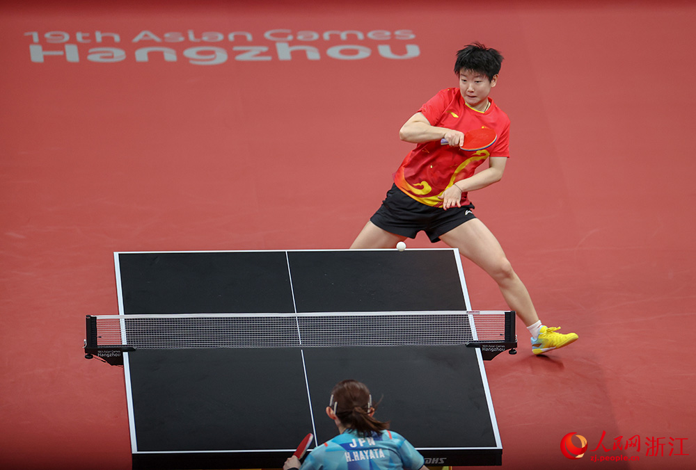 9月26日，中國選手孫穎莎在比賽中。人民網 章勇濤攝