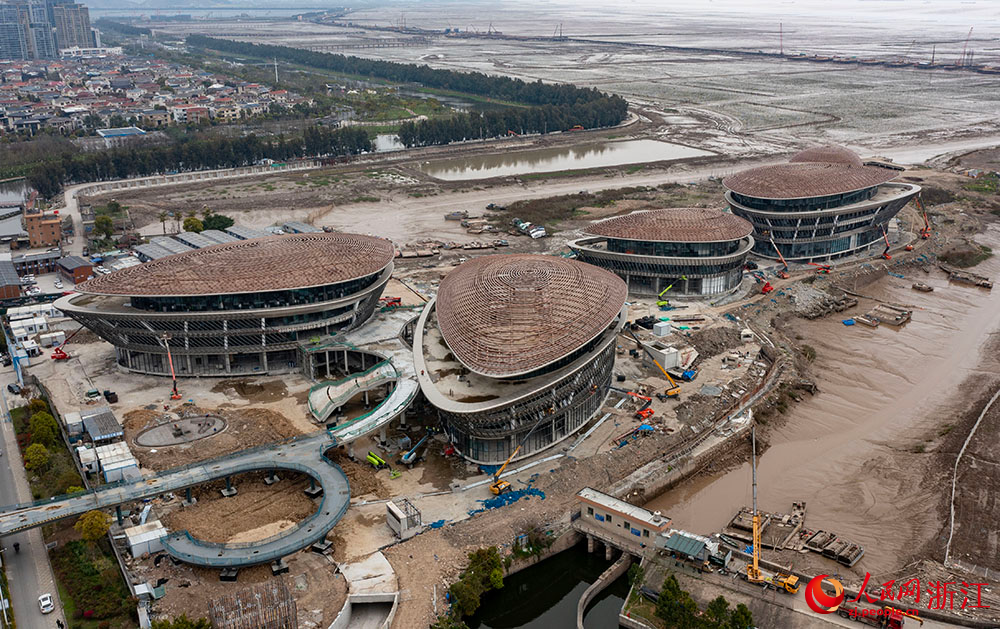 樂清市海洋文化中心項目正在有序施工。人民網 章勇濤攝