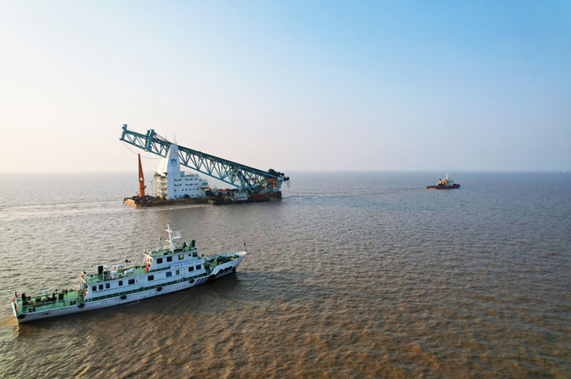 無人機拍攝畫面。嘉興海事局供圖