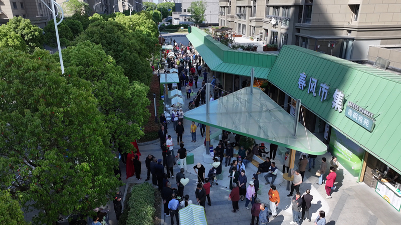 春風市集開幕。蛟川街道供圖