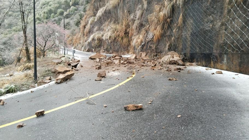 2024年年初，長徑線路段發生山體塌方。余杭區交通運輸局供圖