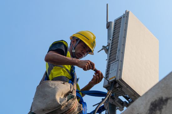 浙江移動嘉興分公司全力構筑新一代5G-A通感一體化網絡。浙江移動供圖